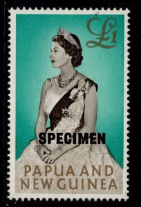 AUS - Papua New Guinea QEII SG45s, £1 SPECIMEN 15½mm, NH MINT.