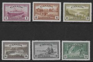 CANADA  SC# 268-73  FVF/MOG 1946