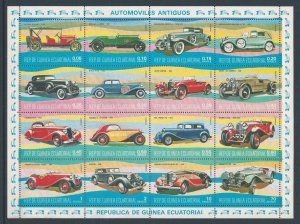 Equatorial Guinea #Michel 998-1013 NH Antique Automobiles - Sheetlet of 16