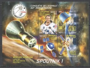 Vk099 2018 Space Conquest Sputnik 1 Alan Shepard Early Bird Mercury Redstone Mnh
