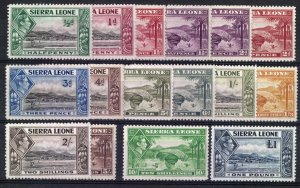 Sierra Leone 1938 ½d - £1 set of 16 fine mint sg188-200 cat £140