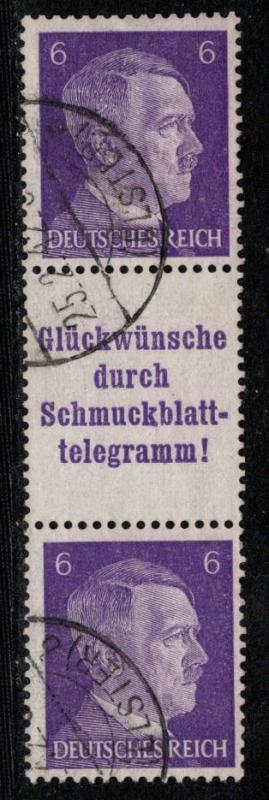 Germany Scott # 510 (2), label A14.3, used, se-tenant, Mi # S289