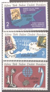 Turkish Republic Northern Cyprus, Scott #71-73, MNH, complete set