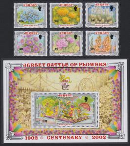 Jersey Centenary of 'Battle of Flowers' Parade 6v+MS SG#1053-MS1059 SC#1042-1048