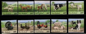 New Zealand Scott 1283-1292-1236 Used Farm Animal set