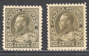 Canada VF NH  #119, 119b, c, d, iv (All Stamps in perfect condition) C$3450.00