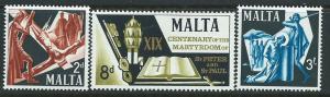 Malta SG 382 - 384 set Mint Light Hinge