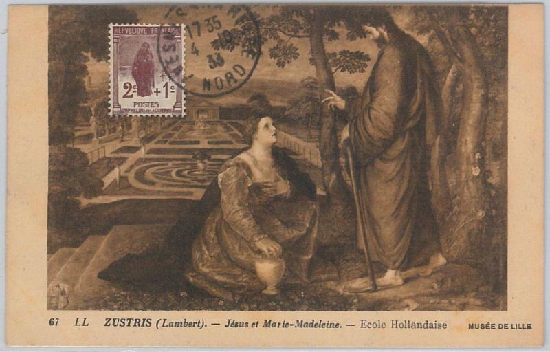 51605  - FRANCE -  POSTAL HISTORY: MAXIMUM CARD - 1933  art  RELIGION: Jesus