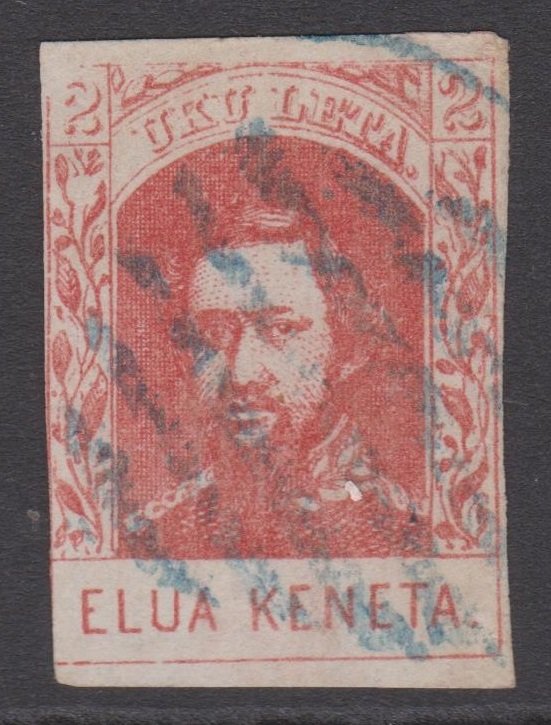 Hawaii Sc#28 Used - Blue Grid Cancel