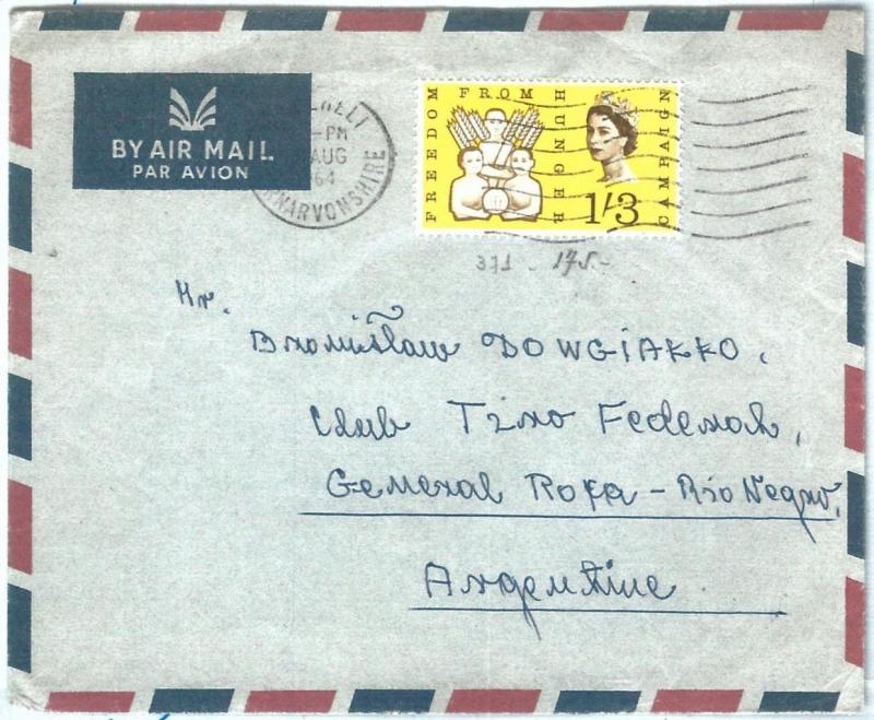 72462 GREAT BRITAIN - POSTAL HISTORY - AIRMAIL COVER to ARGENTINA  1964