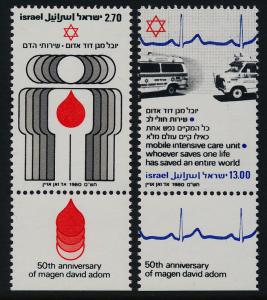 Israel 748-9a + Tab MNH Medicine, Ambulance, Magen David Adom