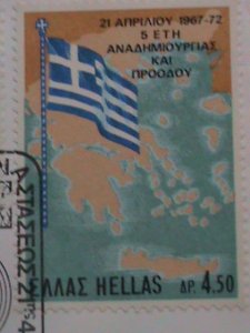 GREECE-FDC-1972 SC #1046-8  50TH ANNIVERSARY OF REVOLUTION  FDC VF-MINT