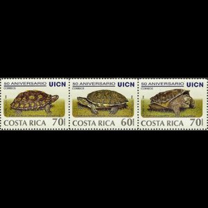 COSTA RICA 1998 - Scott# 521 Turtles Set of 3 NH