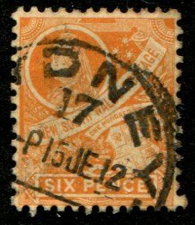 New South Wales SC# 114 Queen VIctoria, 6d, Cancelled