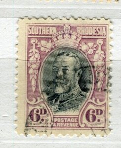 S.RHODESIA; 1931 early GV issue fine used Shade of 6d. value + Postmark