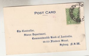 AUSTRALIA, KGV 1d. Green, Postal Card,1934 Commonwealth Bank, Acknowledgement