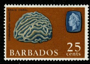 BARBADOS SG351 1966 25c MARINE LIFE WMK SIDEWAYS MNH