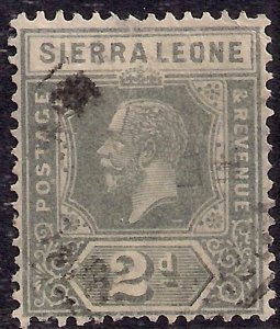 Sierra Leone 1921 - 27 KGV 2d Grey used SG 134 Die 2 ( B229 )