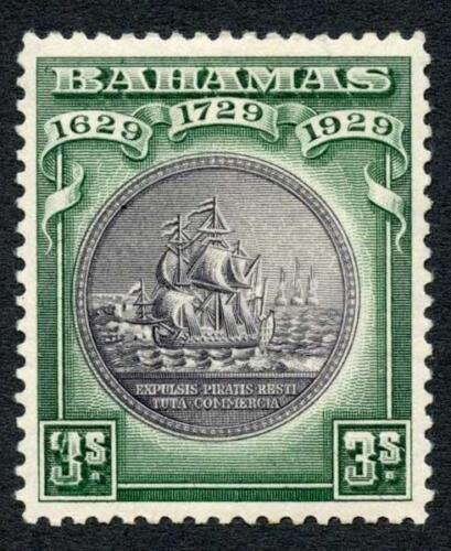 Bahamas 1930 3s black and green Tercentenary SG130 VFM cat 48 pounds 