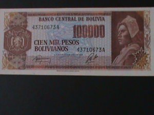 ​BOLIVIA-1984-CENTRAL BANK $100000 PESOS-BOLIVIANOS.UNCIRULATED NOTE-VF