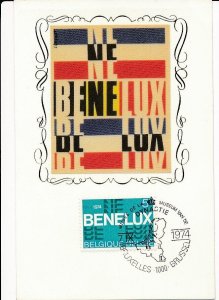 D87183 Benelux Maximum Card With Silk Cachet Belgium