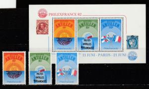 Antilles Neerlandaises 1982 Scott No. 482-84+484a  (N**)Complet