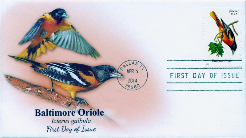 SC 4886, 2014 Songbirds, Baltimore Oriole, FDC,  Item 14-038