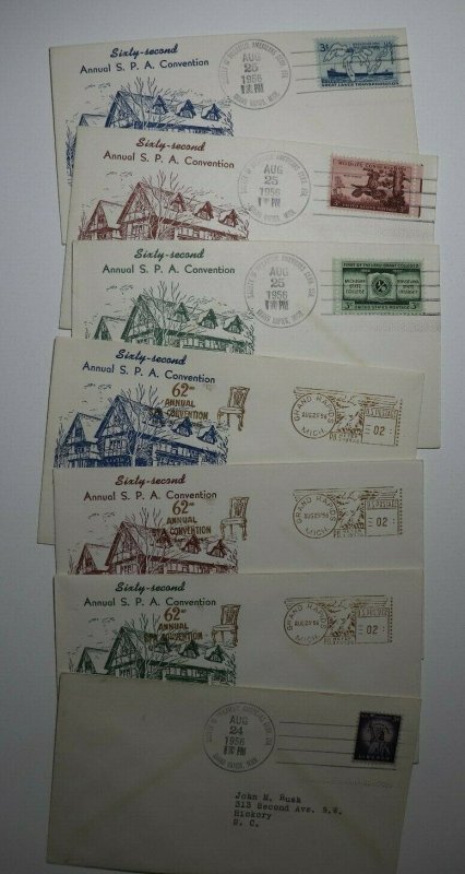 SPA Convention MI 1956 Furniture Museum Philatelic Expo Cachet metered slogan