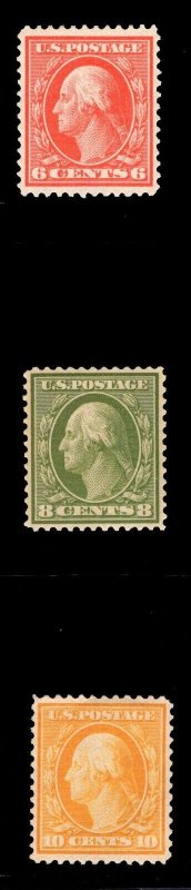 MOMEN: US STAMPS #336-338 MINT OG LH VF/XF LOT #82368*