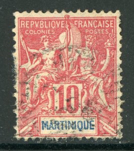 Martinique 1892 French Colony 10¢ Commerce & Navigation Scott #39 VFU D813