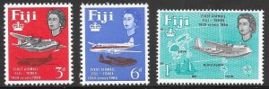 Fiji Scott 208-210 MNH 25th Anniversary Fiji-Tonga Airplane Service Set of 1964