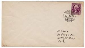 Washington 3c used Japanese Sea Post Chichibu-Maru, Roman Letter cancel, 1934