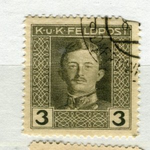 AUSTRIA; 1917-18 early Karl I , KuK Feldpost issue used 3h. value
