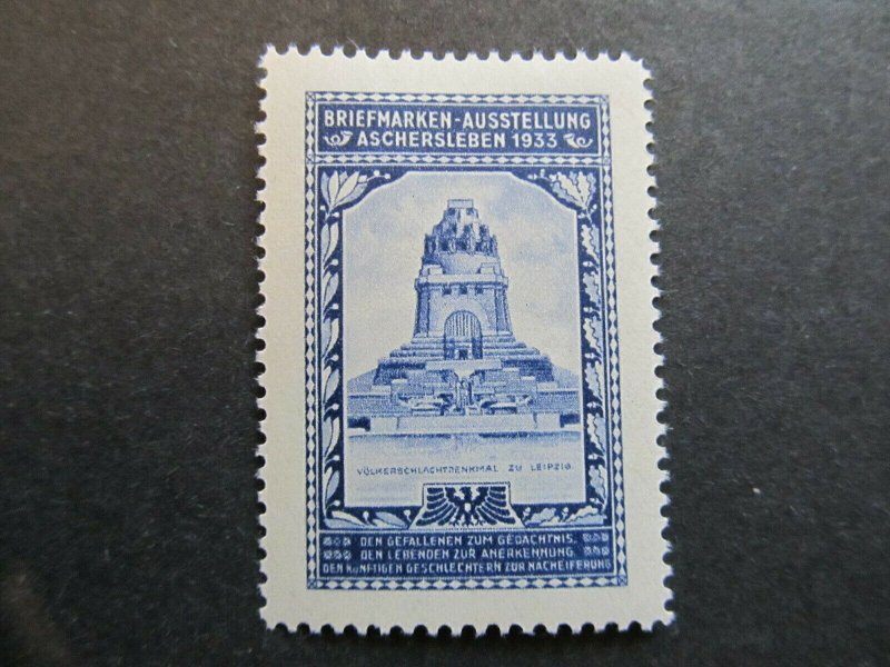 A4P2F49 Germany Poster Stamp 1933 International Philatelic Exhibition mh*