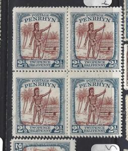 PENRHYN ISLANDS  (P0310BB)   2 1/2D COMMEM  SG 40  BL OF 4   MNH 