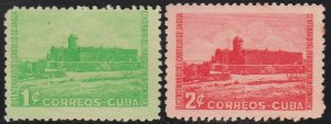 1949 Cuba Stamps Sc 433-434 Cienfuegos Jagua Castle, Complete Set  MNH