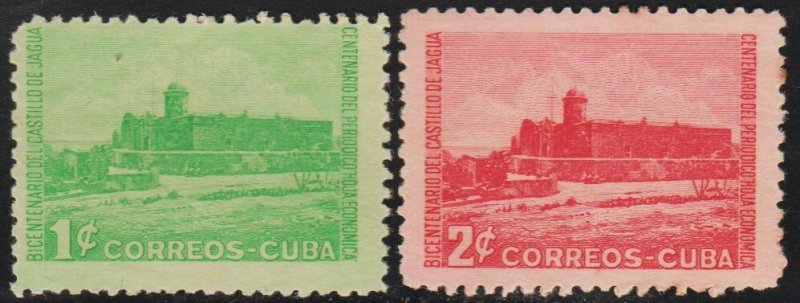 1949 Cuba Stamps Sc 433-434 Cienfuegos Jagua Castle, Complete Set  MNH