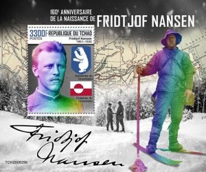 Chad - 2020 Norwegian Explorer Fridtjof Nansen - Stamp Souvenir Sheet TCH200629b