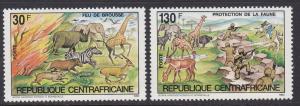 Central Africa # 631-632, Wildlife Protection, Mint  NH, 1/2 Cat