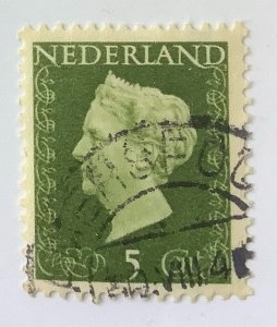 Netherlands 1947-48 Scott 286 used - 5c,  Queen Wilhelmina