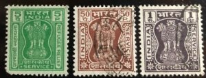 India Scott#O163, O170-O171 F/VF Used  Cat. $2.40