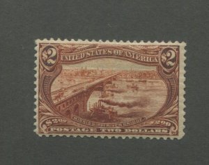 United States Postage Stamp #293 MINT LH Regummed  F/VF $2 Trans-Mississippi 