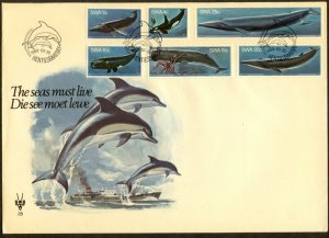 SOUTH WEST AFRICA Sc#437-442 1980 Whales Complete Set on Beautiful Cacheted FDC