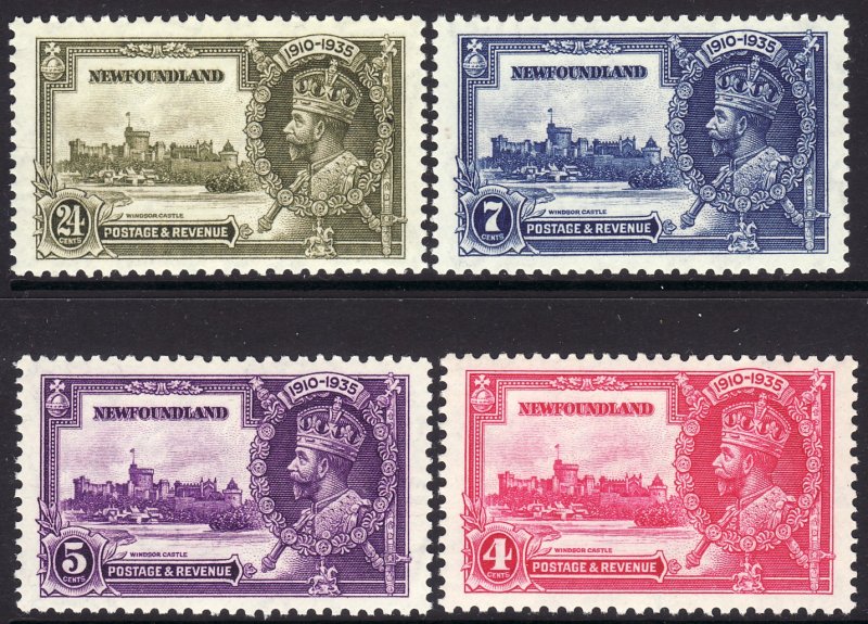 1935 Newfoundland KGV Silver Jubilee complete set MNH Sc# 226 / 229 CV $25.35