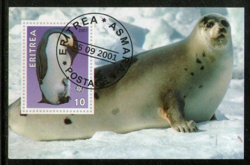 Eritrea 2001 Penguins Seal Marine Life & Mammals Animals M/s Cancelled # 3978