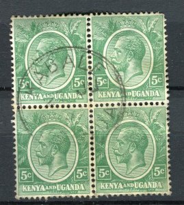 BRITISH KUT; 1930s early GV portrait issue fine used 5c. Block of 4