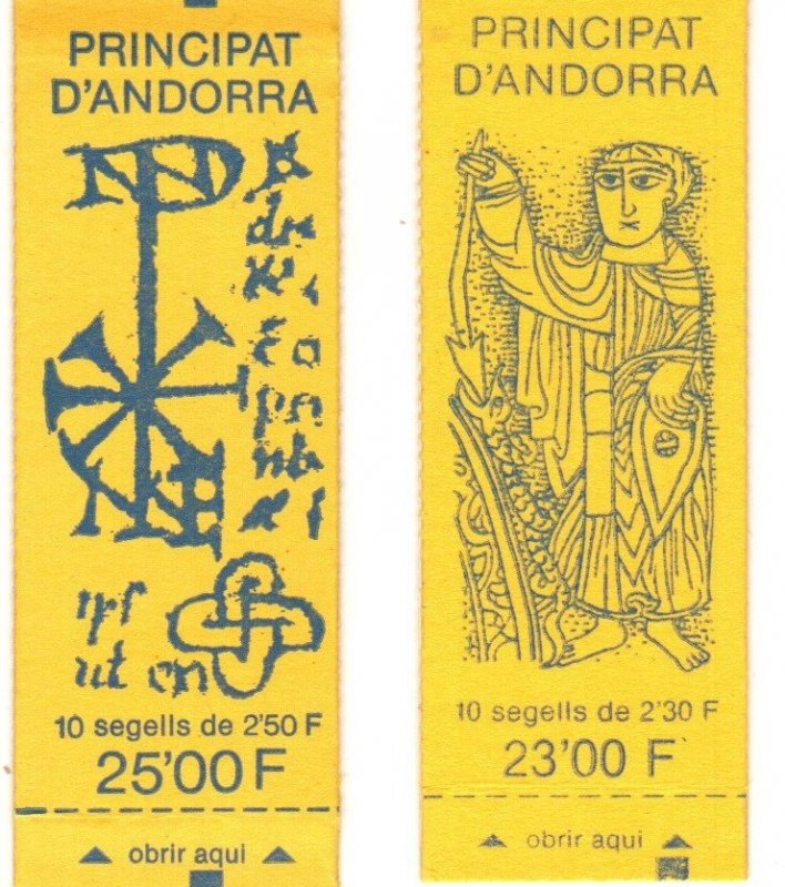 Andorra (Fr) #386a, 387a Complete Booklet CV $22.50 (X1098)