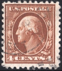 SC#427 4¢ George Washington Single (1914) Used