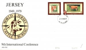 JERSEY  - 9th INTERNATIONAL CATTLE CONFERENCE BUREAU SCOTT 206-7 ON CACHETED FDC