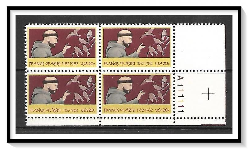 US Plate Block #2023 St Francis Assisi MNH